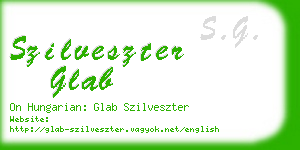 szilveszter glab business card
